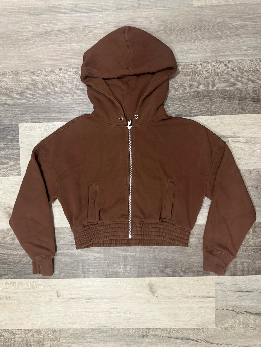 Abercrombie & Fitch "Soft A&F Collection" Essential Cropped Full-Zip Hoodie